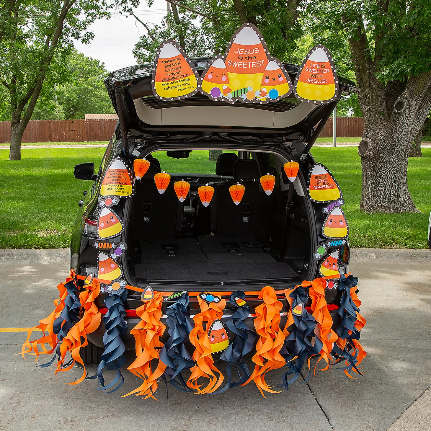 Store Religious Candy Corn Trunk-Or-Treat Decorating Kit - 31 Pc. Religious Halloween