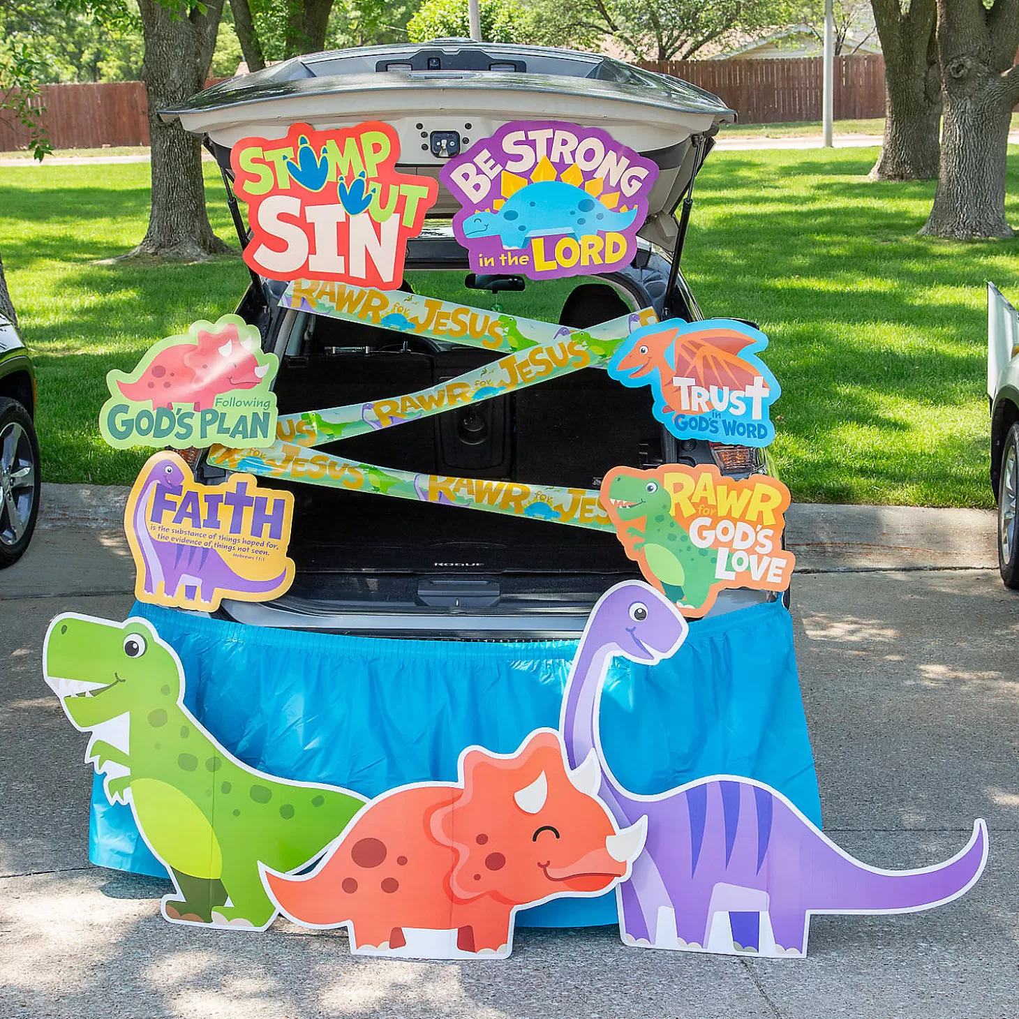 Online Religious Dinosaur Trunk-Or-Treat Decorating Kit - 11 Pc. Religious Halloween