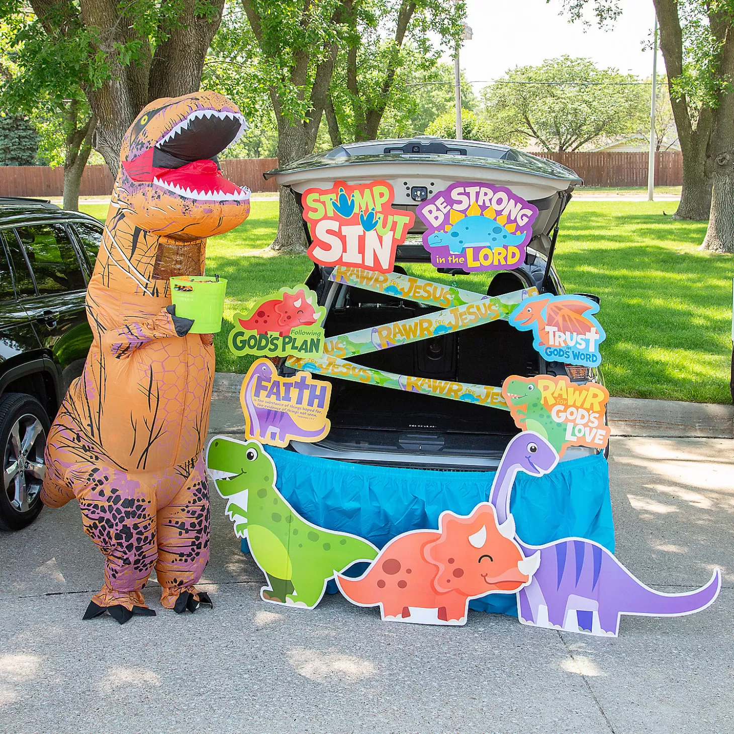 Online Religious Dinosaur Trunk-Or-Treat Decorating Kit - 11 Pc. Religious Halloween