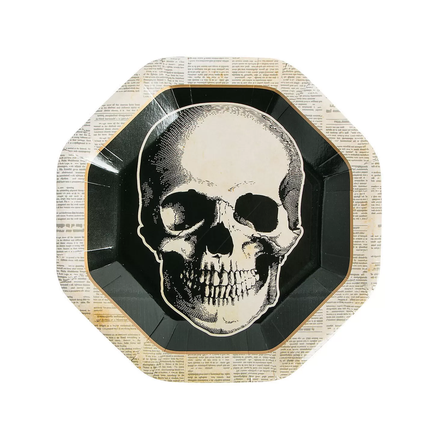 Flash Sale Skull Vintage Halloween Paper Dinner Plates - 8 Ct. Tableware