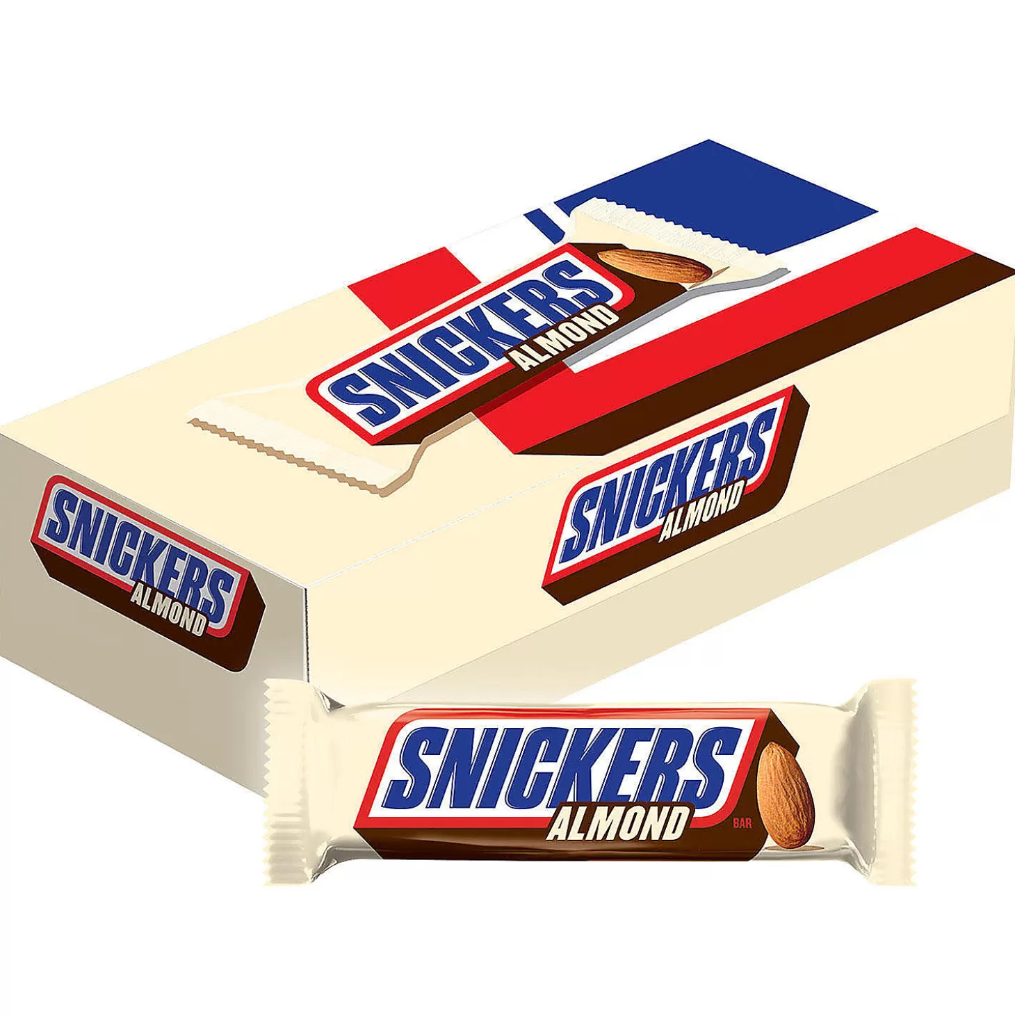 Clearance Snickers Almond Full Size Bar, 1.76 Oz, 24 Count Bulk Halloween Supplies