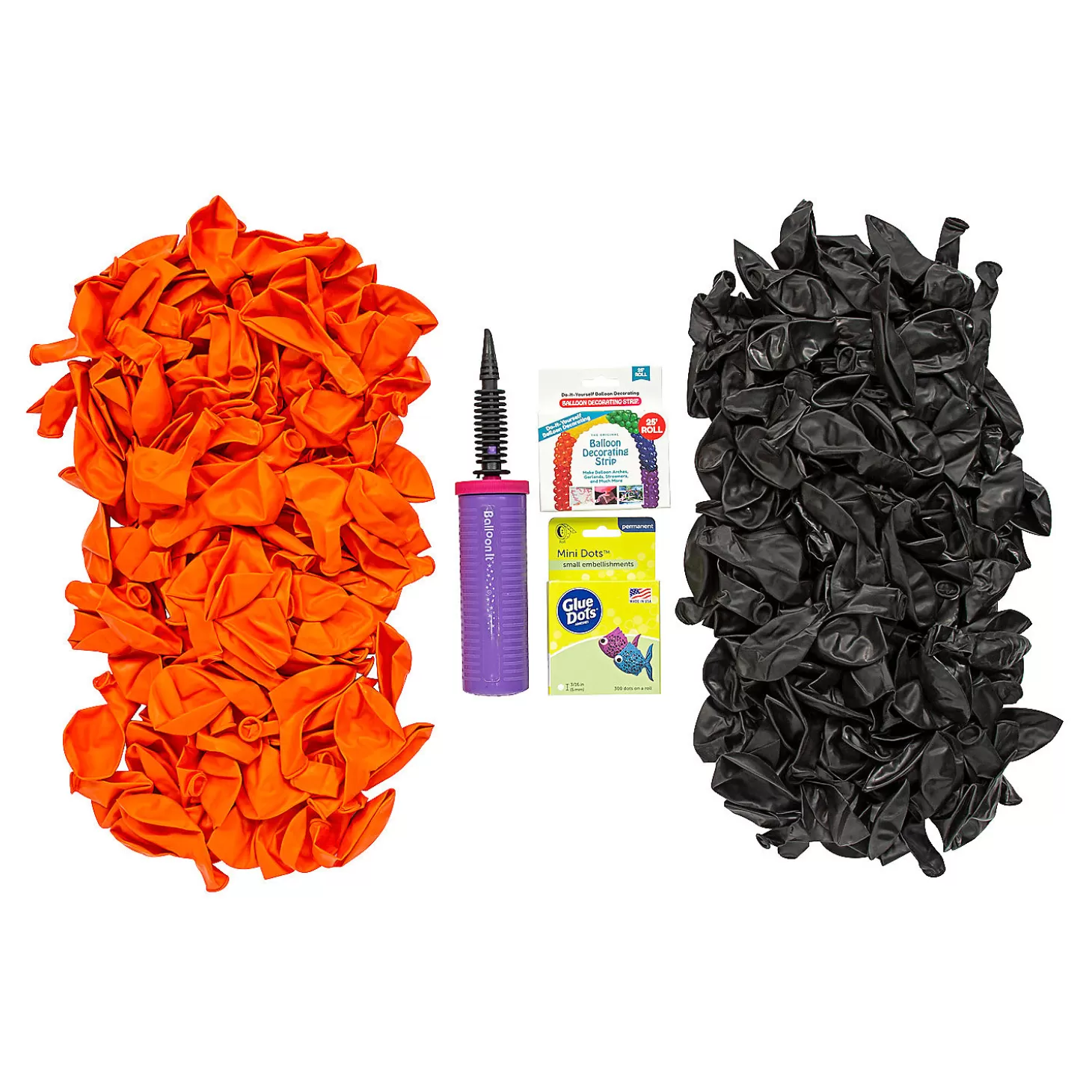 Store Solid Color & Black Latex Balloon Garland Kit - 291 Pc. Halloween Fun Kits