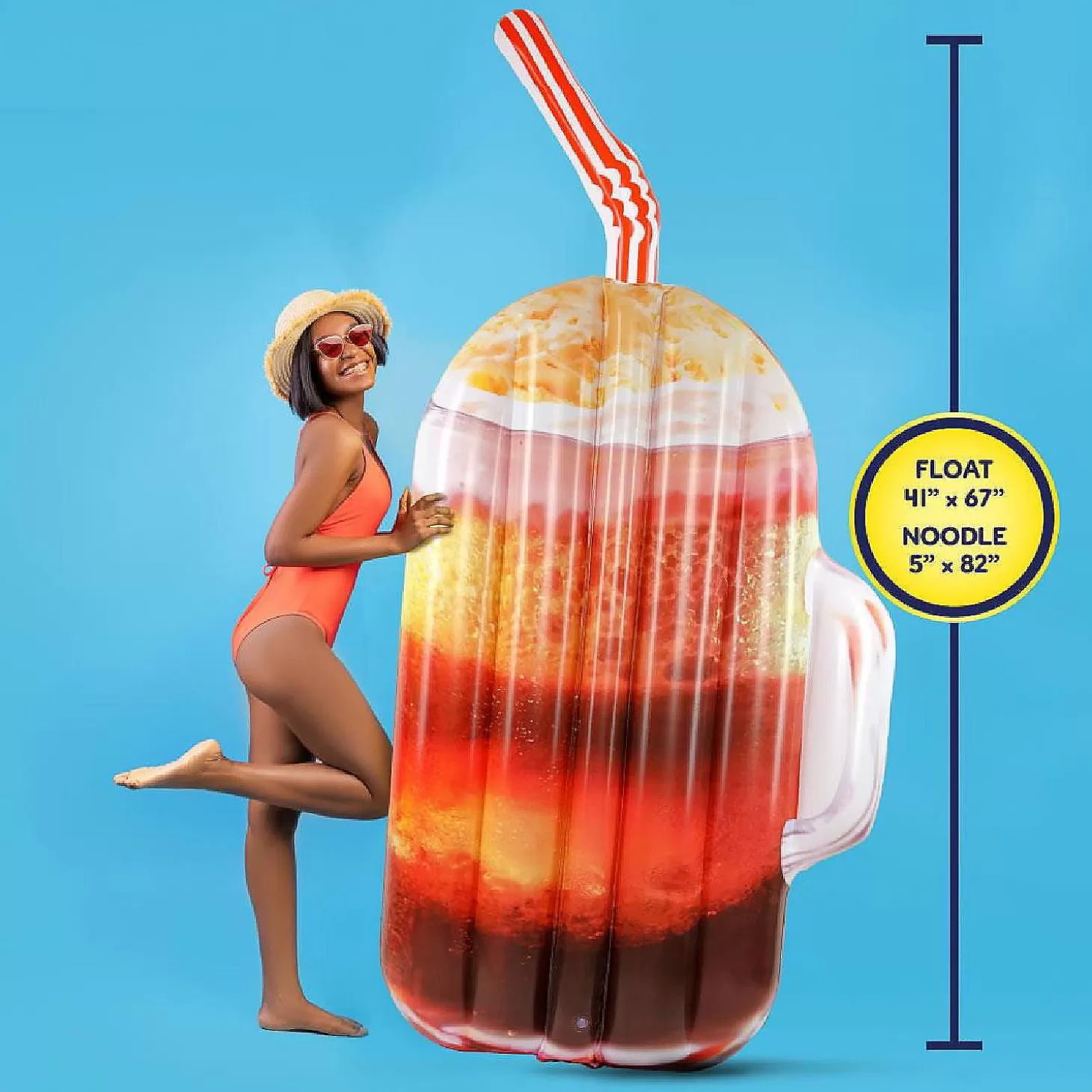 Discount Take 2 Floats Root Beer Water Float & Noodle Pool Blow Up Inflatable Raft Mighty Mojo Water Toys