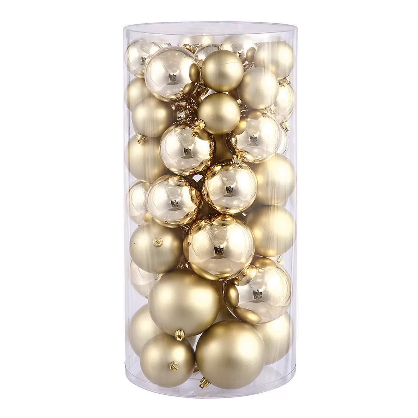 New Vickerman Shatterproof 1.5"-2" Gold Shiny And Matte Ball Christmas Ornament Assortment, 50 Per Box Bulk Halloween Supplies