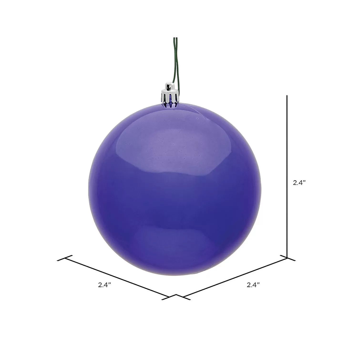 Cheap Vickerman Shatterproof 2.4" Purple Shiny Ball Christmas Ornament, 24 Per Bag Bulk Halloween Supplies