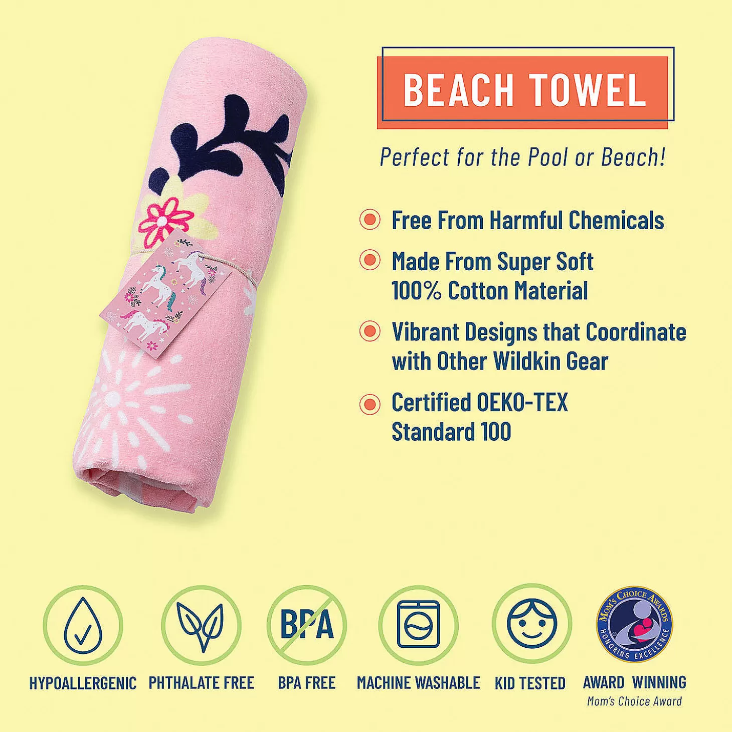 Best Wildkin Magical Unicorns 100% Cotton Beach Towel Water Toys
